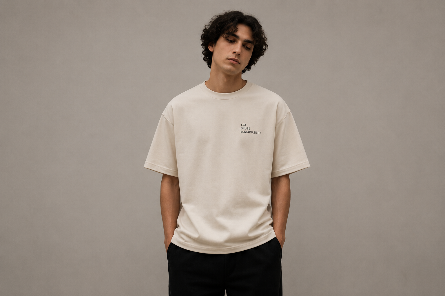 The Quiet Vice Tee — Stone — thumbnail 4